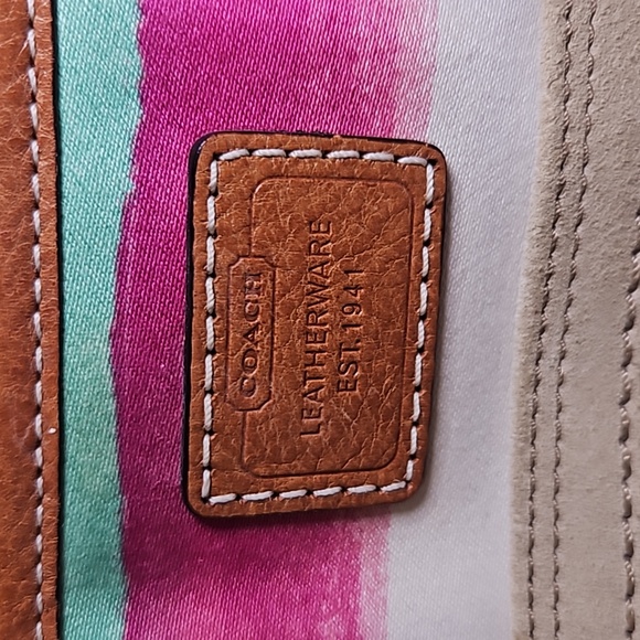 FLASH SALE!!! Authentic Coach 3 piece Watercolor Stripe Vintage Set - Picture 2 of 5